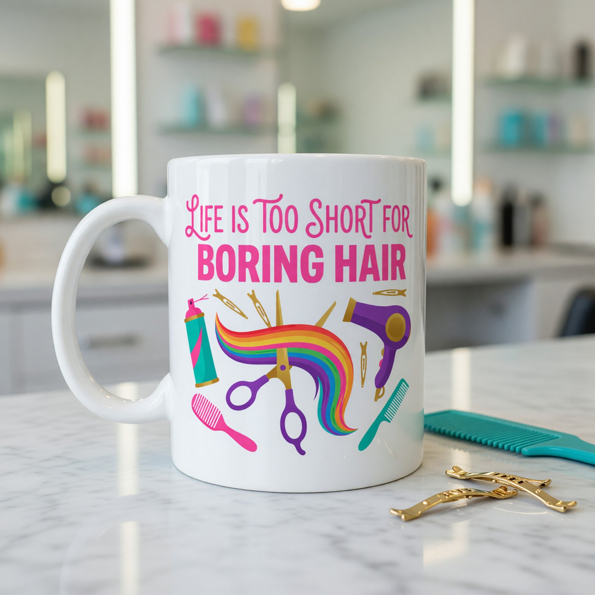 Hairdresser Boring Hair Mug - View 1