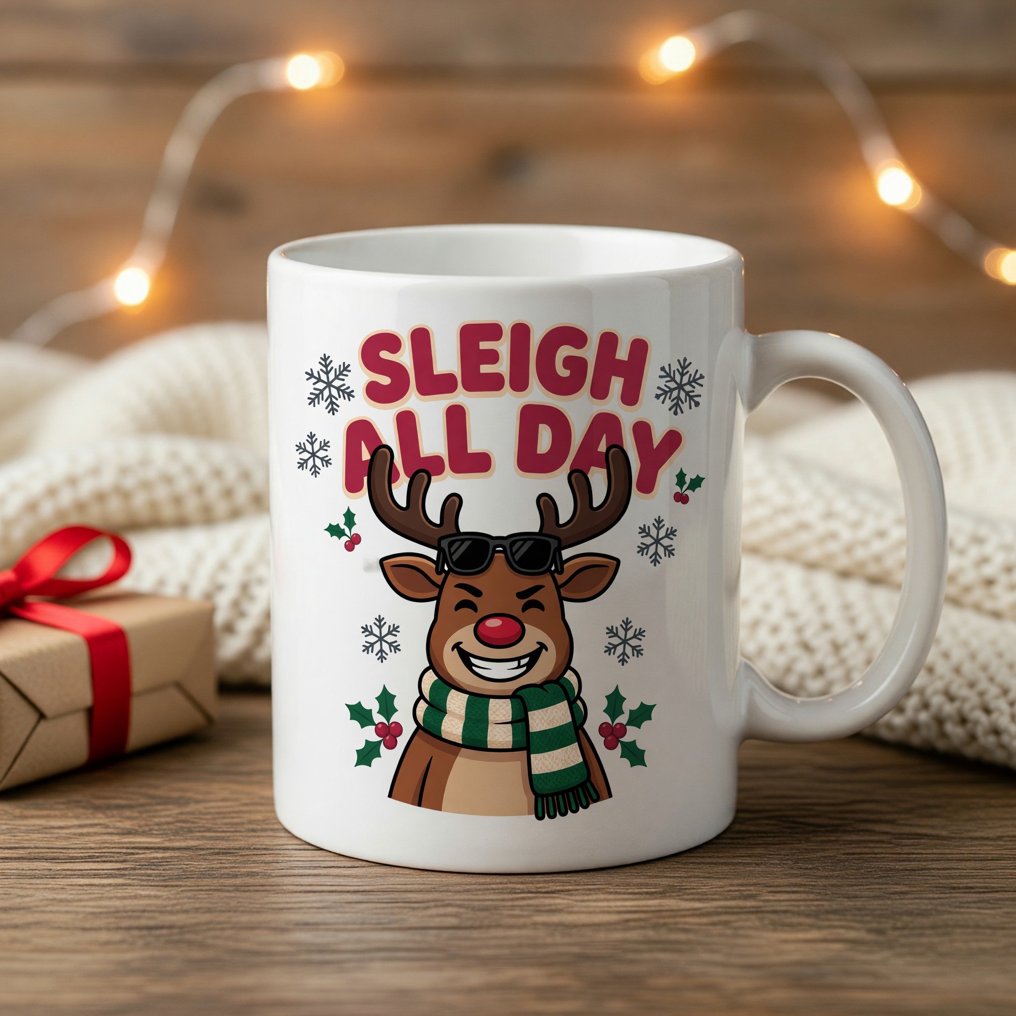Sleigh All Day Reindeer Mug