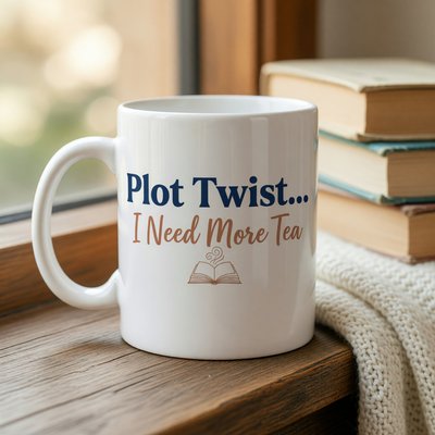 Plot Twist I Need More Tea Mug