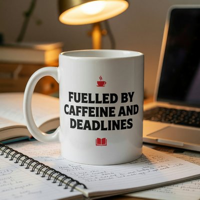 Fuelled By Caffeine And Deadlines Mug