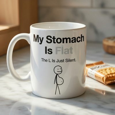 Flat Stomach L Is Silent Mug
