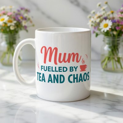 Mum Fuelled By Tea And Chaos Mug