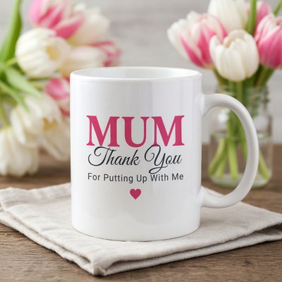 Mum Thank You For Putting Up With Me Mug