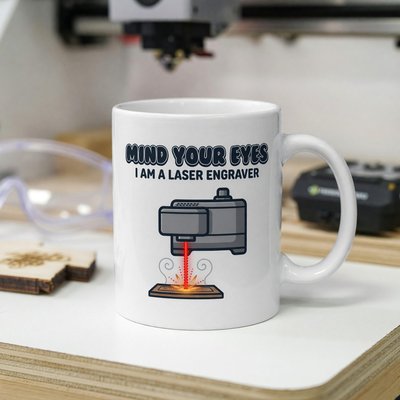 Mind Your Eyes Laser Engraver Mug