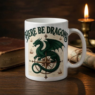 Here Be Dragons Mug