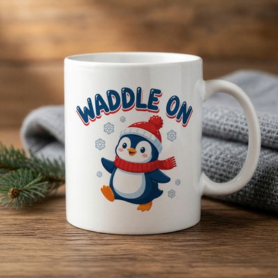 Waddle On Penguin Mug